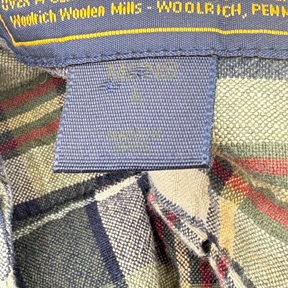 Woolrich John Rich & Bros Mens Plaid Shirt Size Large Short Sleeve Button Up - Picture 8 of 9